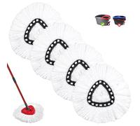 Mop Replacement Head Microfibre Compatible with Vileda 2-in-1 Turbo Triangle Spin Reusable Mop Heads 4 Pack