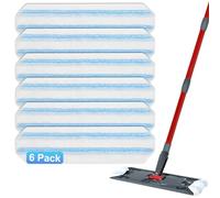 Mop Replacement Pads for Ocedar H2prO Flat Mop, 6 Pack Mop Refills for O-Cedar H2pro Flat Mop, Machine Washable Reusable Microfiber Mop Heads Replacements for Ocedar H2 Pro Mop