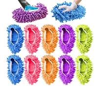 Mop Slippers, Disposable Sock for Guest Microfiber Floor Cleaner Foot Shoe Covers Dust Mop Slippers Duster House Cleaning for Men Women Bathroom, Office, Kitchen, House Polishing, Washable,5 Pairs