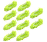 Mop Slippers Shoes 10 Pcs (5 Pairs),Fiber Cleaning House Mop Slippers Floor Cleaning Tools,Shoe Cover,Reusable,for Home Office (green, Adult, Men, One Size, Alpha, UK Footwear Size System, 3X-Narrow)