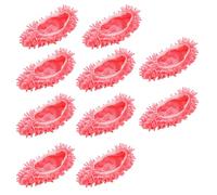 Mop Slippers Shoes 10 Pcs (5 Pairs),Fiber Cleaning House Mop Slippers Floor Cleaning Tools,Shoe Cover,Reusable,for Home Office (pink, Adult, Men, One Size, Alpha, UK Footwear Size System, 3X-Narrow)