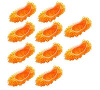 Mop Slippers Shoes 10 Pcs (5 Pairs),Fiber Cleaning House Mop Slippers Floor Cleaning Tools,Shoe Cover,Reusable,for Home Office (orange, Adult, Men, One Size, Alpha, UK Footwear Size System, 3X-Narrow)
