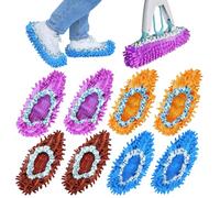 Mop Slippers Shoes Cover Duster - Microfiber Mopping Slippers for Floor Cleaning,Floor Cleaning Tools, Washable Reusable Mop Socks Mop Shoes Microfiber Foot Socks (4 Pairs)
