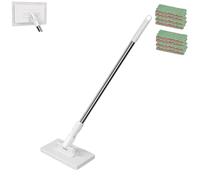 Mop Stick for Sweeping,Fregona Antipolvo Desechable, Flat Mop With Sweeping Cloths, Long Handle Wet And Dry Mopping Sweeper Stick, For Multi Surface Floor Cleaning (1 mop+10 cleaning cloths)