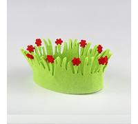 Mopec A475 Oval Basket with Red Flowers, 15 cm, Felt, Multi-Colour, One Size