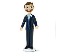 Mopec Cake Figure Groom with Beard, Polyresin, Blue, 21 cm
