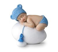 Mopec Figurine Baby Blue Sleeping on Egg, 7.5 x 8 cm.