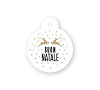 Mopec Pack of 24 Christmas Ball Cards Reindeer Buon Natale Ø4 cm