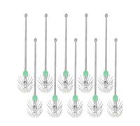 MOPFOL 10PCS Double Layer Squid Jig Hooks - Stainless Steel Luminous Fishing Baits with Beads for Saltwater Boat & Sea Fishing(15cm)