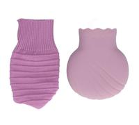 MOPFOL 245ml Silicone Hot Water Bottle with Plush Cover - Explosion-Proof Thermal Compress for Hand Warmth(Purple)