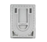 MOPFOL Grey Resin Bead Design Board 9.4x12.5 Inch - Jewelry Making Organizer Tray with Measurement Scale, DIY Craft Tool for Necklace Stringing