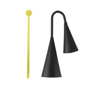MOPFOL Tone Bell with Stick - 7 Inch Two-Tone Iron Cowbell Percussion for Latin Music | Compact Handheld Design with Plastic Mallet (Black)