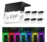 mopha Solar Deck Lights,（6 Pack） Led Solar Fence Lights,Solar Step Lights Outdoor Waterproof,Fence, Railing,Patio Garden, Step,2 Lighting Modes,Warm White/Color Changing