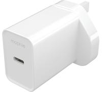 ZAGG mophie Essentials 20W 1-Port USB-C Fast Charger, Power Delivery PD UK Wall Adapter for iPhone, Samsung, iPad, MacBook and More - Optimized for MagSafe, Compact Design (White)