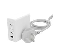ZAGG mophie USB-C Speedport 120 Wall Charger Hub, 120 Watt, GaN, Fast Charging, Lightning Device, (White, UK Adapter)