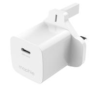 ZAGG mophie Essentials 30W 1-Port USB-C Fast Charger, UK Wall Adapter for Smart Phones & Tablets with USB-C Charging Support - GaN Technology, Ultra-Compact, Fast Charging (White)