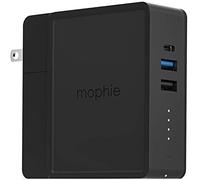 Mophie powerstation hub - Portable Battery hub with Foldable AC Power prongs - Compatible with Qi-Enabled Devices, Smartphones, Tablets, and Other USB Devices - Black