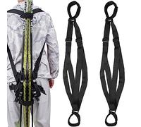 MOPHOEXII 2 Pack Ski and Pole Backpack Carrier Strap | Avoid The Struggle and Effortlessly Transport Your Ski Gear Everywhere You Go | Great for Families | Use Over Shoulder to Free up Hands
