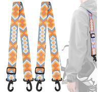 MOPHOEXII 2 Pack Ski Boot Carrier Straps, Adjustable Shoulder Sling, Skates Carry Leash, Roller Skate Leash for Skiing, Yellow Blue, One size