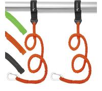 MOPHOEXII Kayak Paddle Leash Kayak Rod Leash Kayak Paddle Lanyard Stretchable Coiled Lanyard Leash Kayak Fishing Accessories for Kayak and Paddles(Orange -2 Pack)