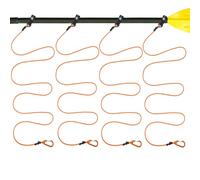 MOPHOEXII Paddle Leash Safety Rod Bungee Rod Holder Gripping Gear,Kayak Paddle Tether Lightweight Coiled Kayak Paddle Leash for SUP Kayaking Canoing Fishing Boating Orange 4 Pack