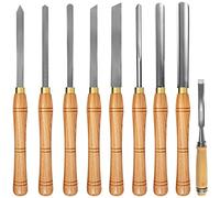 Mophorn Lathe Chisel 8 Piece Wood Lathe Chisel Cutting Carving HSS Steel Blades Wood Turning Tools Lathe Chisel Set for Storage for Wood Turning Hardwood One Free Chisel