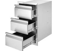 Mophorn Outdoor Kitchen Drawers 14.7" W x 25.4" H x 18.7" D, Box Frame Style Flush Mount BBQ Drawers with Stainless Steel Handle, BBQ Island Drawers for Outdoor Kitchens or Patio Grill Station