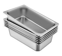Mophorn Set of 6 Hotel Pan 6 Inch Steam Table Pan Full Size 20x12x6 Inch Stainless Steel Anti Jam Steam Table Pan