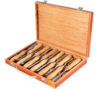 Mophorn Wood Chisel Sets 12pcs Lathe Chisels 3-3/4Inch /95MM Woodworking Chisels 9Inch Wood Lathe Tools Wood Chisels Lathe Tools Wood Tool Box for Wood Carving Root Carving Furniture Carving Lathes