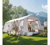 MOPHOTO 8-10 Person Inflatable Tent for Camping,Waterproof Oxford Hot with Manual Pump,Spacious Easy Setup Large Blow Up Tent for Family Glamping(2 Rooms)