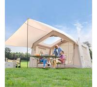 MOPHOTO Inflatable Tents for Camping, Large Blow Up Tent with Hand Pump, Easy Setup Family Tent 4 Season Tent, Waterproof Oxford Air Glamping Tents 4/6 Person(With a Canopy)