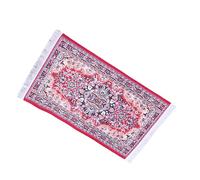 mophrati 1/12 Dollhouse Pretend Party Area Rug Offering Versatile As Dollhouse Miniature Floor Mat Model Accessory Simulation Living Room Bedroom Life Scene Supply , Red , 17x10cm
