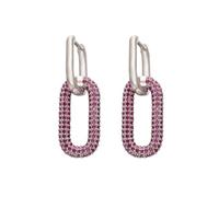 mophrati 1 Pair Woman Earrings Colorful Crystal Rectangle Earring Plated Ear Jewelry Decorations Dating Jewelries Present, Type 2