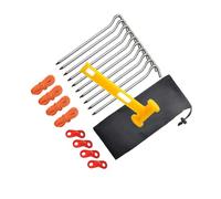 mophrati 1 Set Tent Accessories Kit Camping Peg Stake with 4 Reflective Rope Ground Nail Plastic Hammer Tool Set Backpacking