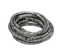 mophrati 10 Pieces Hair Bands Fashion Solid Universal Ponytail Holder Seamless Scrunchies for Women Styling Accessories, Silver black