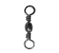 mophrati 100 Pieces Fishing Swivels Carbon Steel Bearing Trolling Connectors Outdoor Solid Ring Tackle Hook Accessories, Black, 10#
