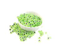 mophrati 100 Pieces Oval Loose Beads Shinny Resin Crafts Spacer Bead Smooth Jewelry Supply Earring Line Charms Accessories, Olive Green, Dia. 10mm*Thick 6mm