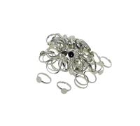 mophrati 100pcs Silver Brass 8mm Blank Round Bezel Base Rings for Custom Jewelry Making