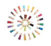mophrati 100pcs Vibrant Tassel Keychain With Fringe Accessories Gifts And Presents DIY Tasse Accessory Tassel For Keychain, AssortedColor-Gold