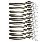 mophrati 10Pcs Soft Baits Simulated Small Eel Fishing Lure Trolling Fish Carp Accessories Tools Fittings Saltwater Freshwater Sea, Silver