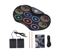 mophrati 14 Portable Electronic Drum Set Roll Up Drum Kits Practice Pads For Kids With Audio Output Allowance Digital Pad Machine Sticks Pedals