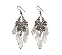 mophrati 2 Pieces Earrings Baroque Vintage Style Metal Scrub Ear Drops Pendant Women Accessories Valentines Day Creative Gift, Black