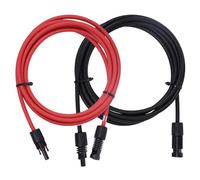 mophrati 2 Pieces Solar Panel Waterproof Extension Cable PVC 20A Extender Portable 12AWG/4mm² Double Layer Insulation Wire Accessories