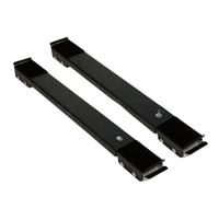 mophrati 2 Pieces Washing Machine Refrigerator Mobile Base Telescopic Stainless Steel Holder Furniture Movable Bracket for Bedroom, Black