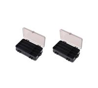 mophrati 2pcs Fishing Lure Box Lures Gathering Case Storage Boxes Supplies Organizer Accessory Tool Useful Container Organize, Black