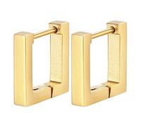 mophrati 2pcs Unique Star Jewelry For Wedding Engagement And Prom Events With Anti-oxidant E-coating Protective Lacque Stainless, golden Square