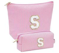mophrati 2pcs Waterproof Makeup Organizer Storage Bag for Travel Goods Cosmetic Organizer Case Makeup Storage, Pink, S