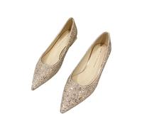 mophrati 2pieces Add Some Shine Womens Sequin Court Shoes for The Perfect Party Look Rich Texture Rubber Court Shoes for Women, Champagne, 36.1