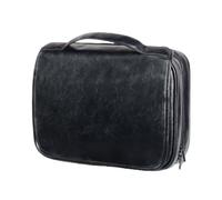 mophrati 3-in-1 Men's Business PU wash Bag, Large Capacity Storage Compartment, Makeup Bag Storage Bag, Men's Bathroom Bag, Black, 29.5 * 10 * 22CM