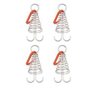 mophrati 4Pcs Spiral Shaped Spring Board for Octopus Deck Peg with Carabiner Hook for Buckle Outdoor Camping Hiking Equipment Accessory